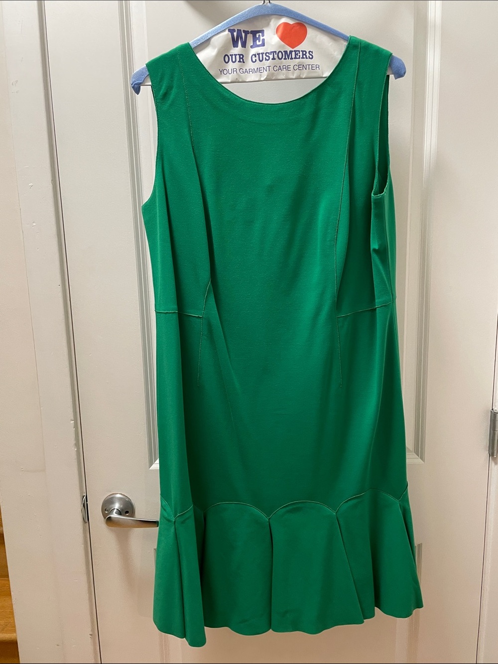 Akris Punto Vibrant Emerald Sleeveless Midi Dress